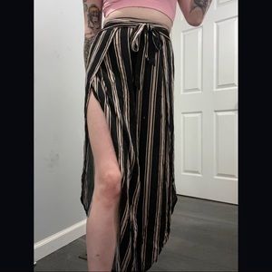 Open Leg Striped Pants